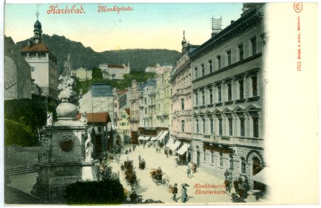 01911-Karlsbad-1901-Marktplatz-Brück & Sohn Kunstverlag