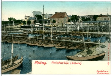 01896-Kolberg-1901-Fischerbootshafen-Brück & Sohn Kunstverlag
