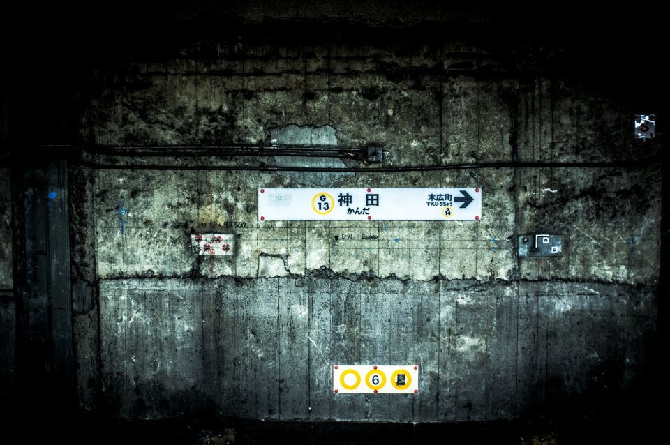 Dark wall signs