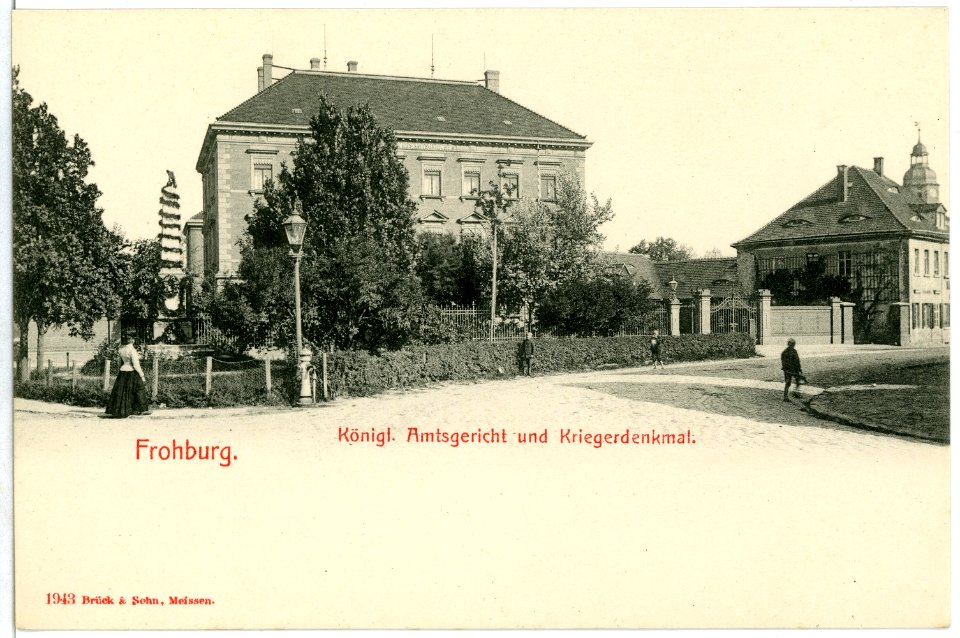 01943-Frohburg-1901-Amtsgericht und Kriegerdenkmal-Brück & Sohn Kunstverlag