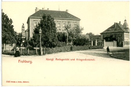 01943-Frohburg-1901-Amtsgericht und Kriegerdenkmal-Brück & Sohn Kunstverlag