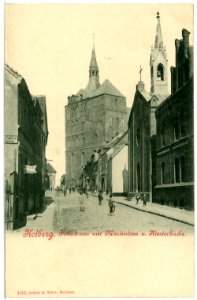 01895-Kolberg-1901-Domstraße mit Mariendom und Klosterkirche-Brück & Sohn Kunstverlag