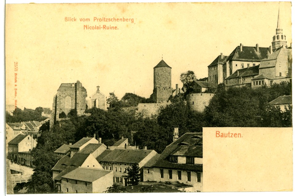 02553-Bautzen-1902-Blick vom Proitzschenberg und Nicolai-Ruine-Brück & Sohn Kunstverlag