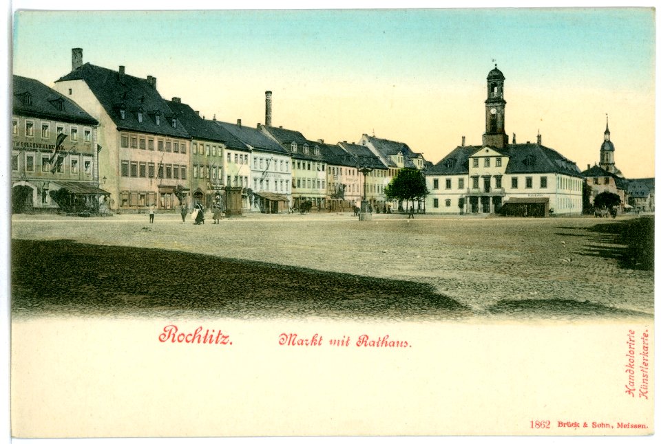 01862-Rochlitz-1901-Markt mit Rathaus-Brück & Sohn Kunstverlag