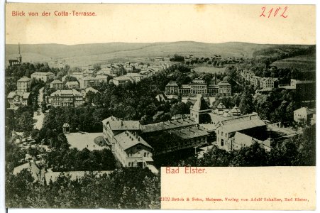 02102-Bad Elster-1901-Blick von der Cotta-Terrasse-Brück & Sohn Kunstverlag