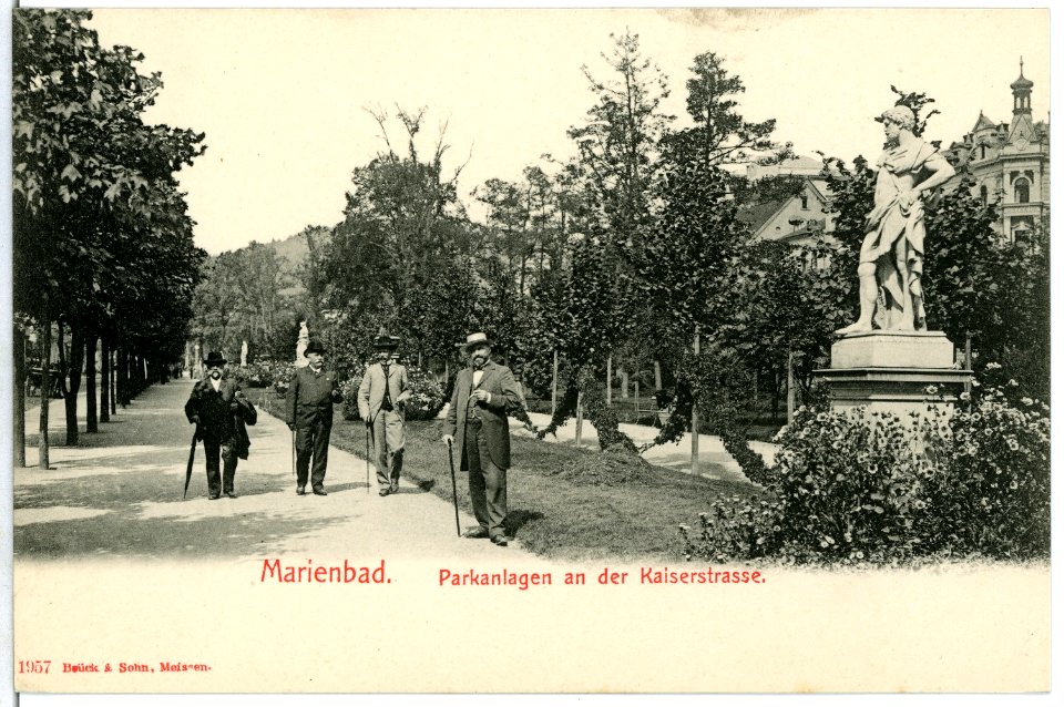 01957-Marienbad-1901-Parkanlagen an der Kaiserstraße-Brück & Sohn Kunstverlag