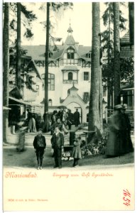 01654-Marienbad-1901-Eingang Cafe Egerländer-Brück & Sohn Kunstverlag