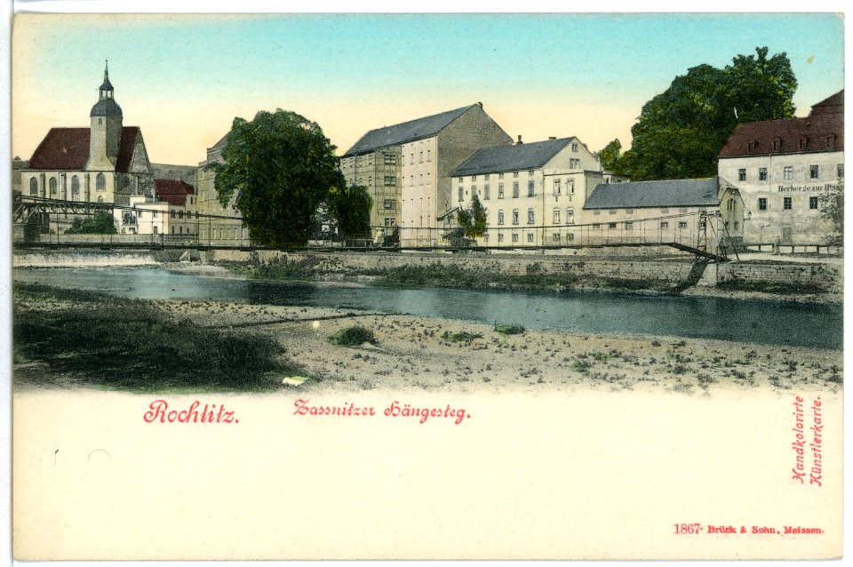 01867-Rochlitz-1901-Zassnitzer Hängesteg-Brück & Sohn Kunstverlag