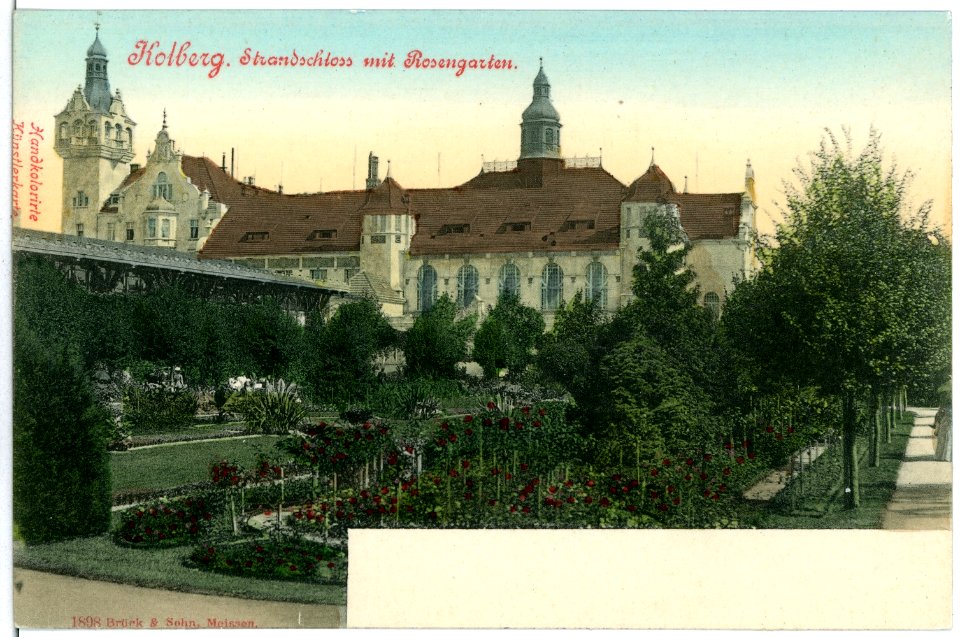 01898-Kolberg-1901-Strandschloß und Rosengarten-Brück & Sohn Kunstverlag