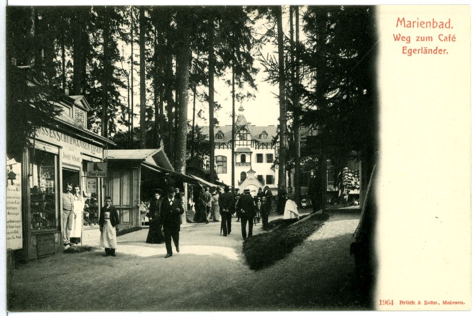 01964-Marienbad-1901-Weg zum Cafe Egerländer-Brück & Sohn Kunstverlag