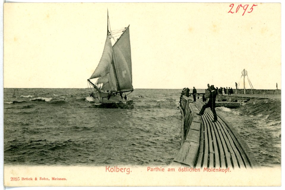 02095-Kolberg-1901-Partie auf östlichen Molenkopf-Brück & Sohn Kunstverlag