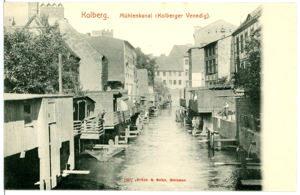 01887-Kolberg-1901-Mühlenkanal-Brück & Sohn Kunstverlag