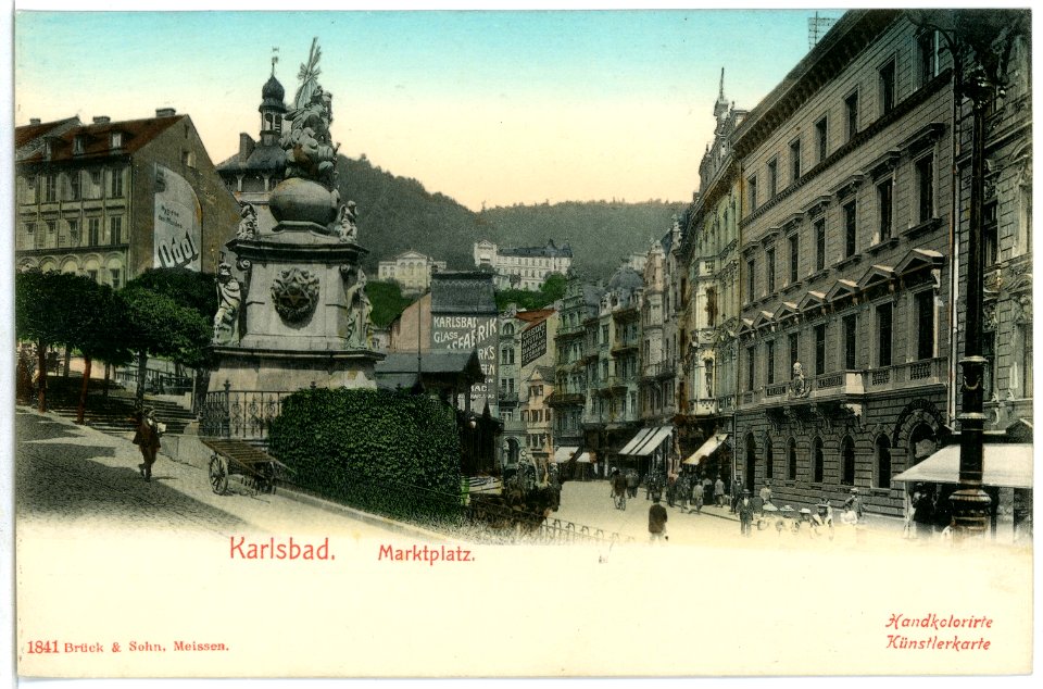 01841-Karlsbad-1901-Marktplatz-Brück & Sohn Kunstverlag