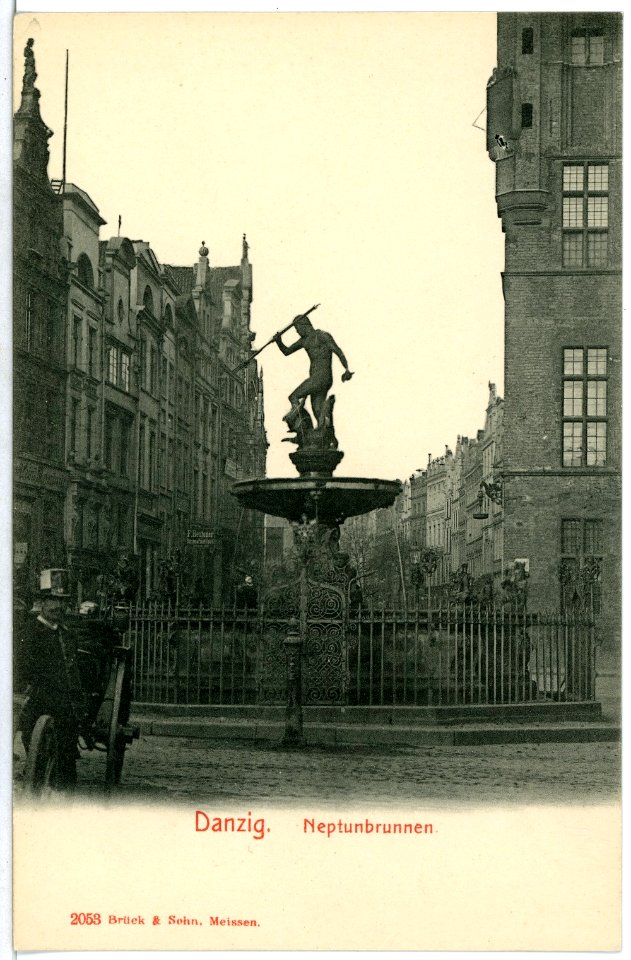 02053-Danzig-1901-Neptunbrunnen-Brück & Sohn Kunstverlag