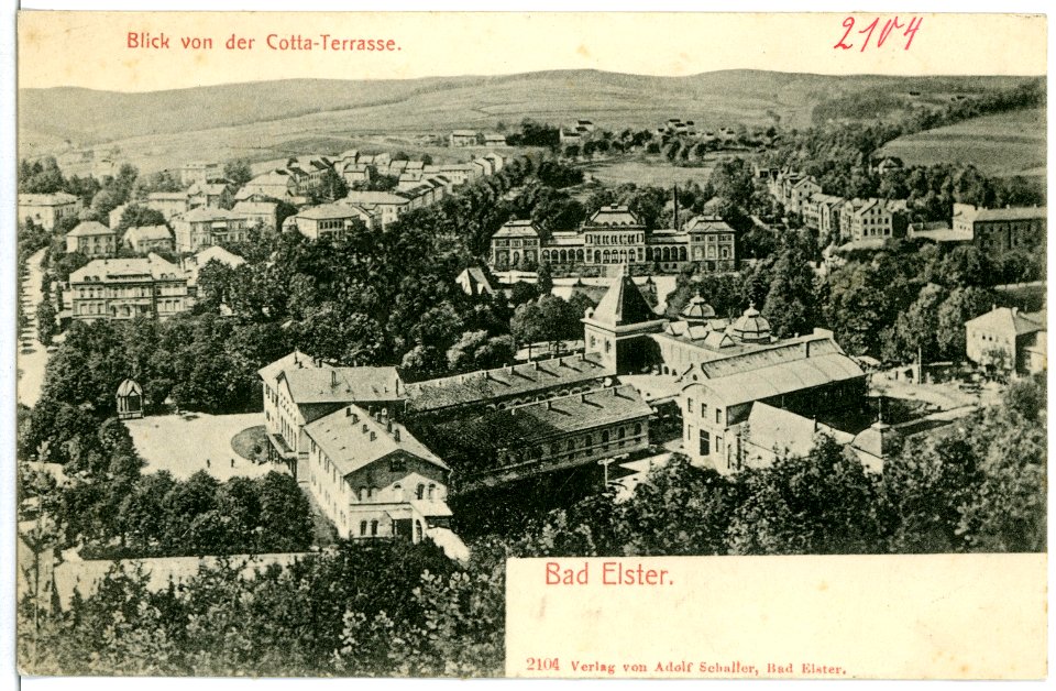 02104-Bad Elster-1901-Blick von der Cotta-Terrasse-Brück & Sohn Kunstverlag