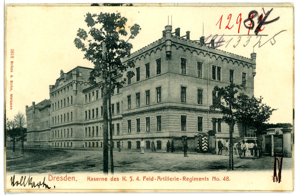 01618-Dresden-1901-Artillerie Kaserne-Brück & Sohn Kunstverlag