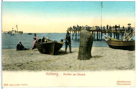 02085-Kolberg-1901-Partie am Strand-Brück & Sohn Kunstverlag