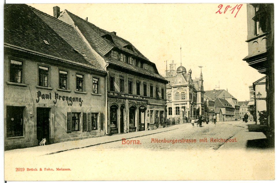 02019-Borna-1901-Reichspost und Altenburgerstraße-Brück & Sohn Kunstverlag