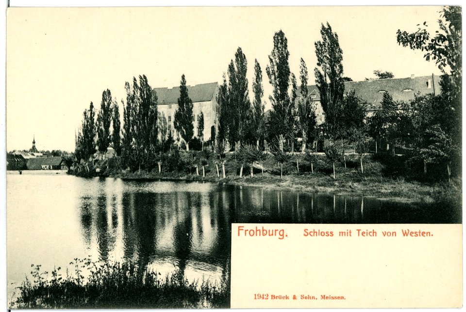 01942-Frohburg-1901-Schloß mit Teich-Brück & Sohn Kunstverlag