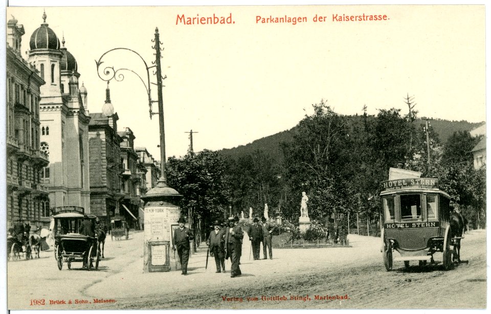 01982-Marienbad-1901-Parkanlagen der Kaiserstraße-Brück & Sohn Kunstverlag