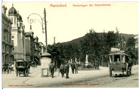 01982-Marienbad-1901-Parkanlagen der Kaiserstraße-Brück & Sohn Kunstverlag