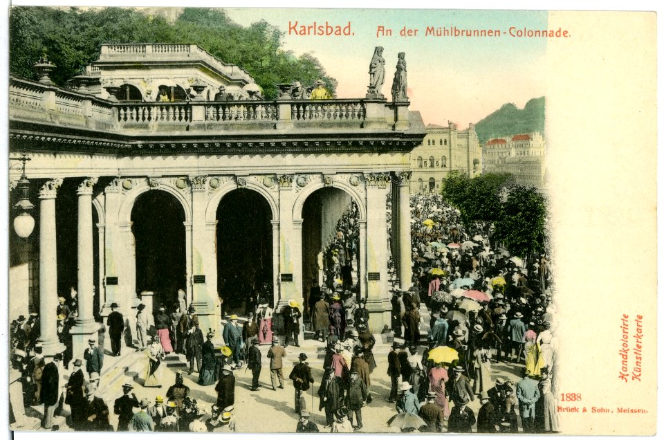 01838-Karlsbad-1901-an der Mühlbrunnencolonade-Brück & Sohn Kunstverlag