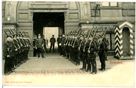 02067-Dresden-1901-Wacht-Ablösung 2. Jäger-Bataillon-Brück & Sohn Kunstverlag