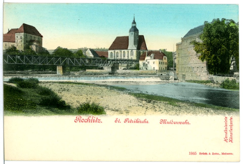 01865-Rochlitz-1901-St. Petri Kirche, Muldenwehr-Brück & Sohn Kunstverlag