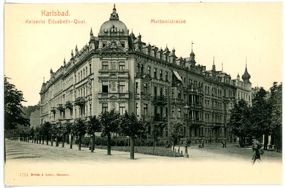 01731-Karlsbad-1901-Kaiserin Elisabeth-Kai, Mattonistraße-Brück & Sohn Kunstverlag