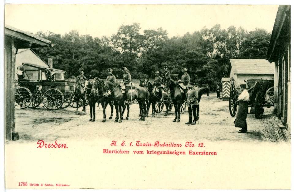 01785-Dresden-1901-Kaserne des Trainbataillons-Brück & Sohn Kunstverlag