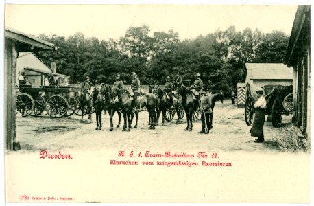 01785-Dresden-1901-Kaserne des Trainbataillons-Brück & Sohn Kunstverlag