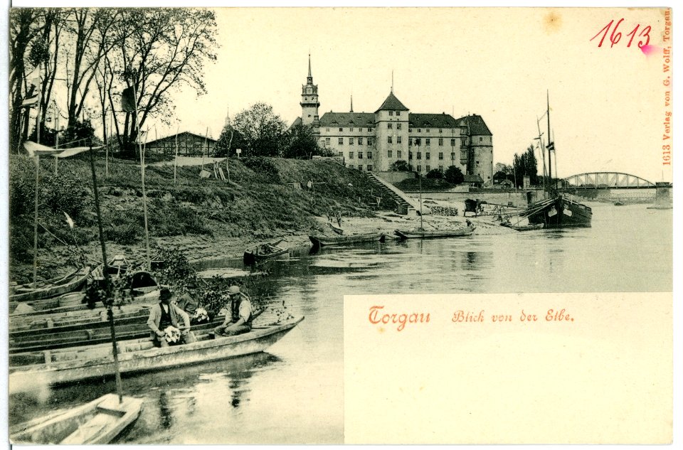 01613-Torgau-1901-Blick von der Elbe-Brück & Sohn Kunstverlag