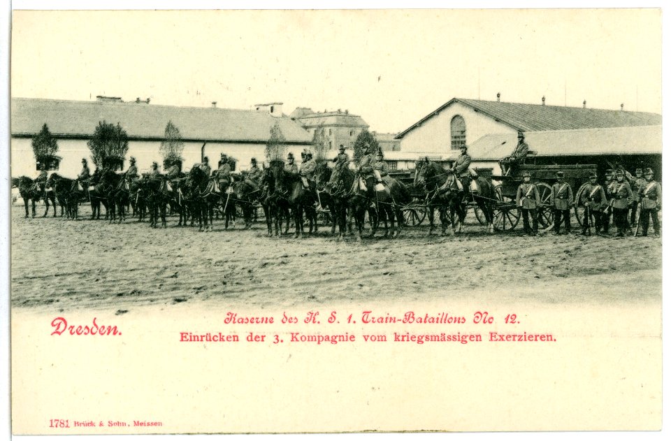 01781-Dresden-1901-Kaserne des Trainbataillons-Brück & Sohn Kunstverlag