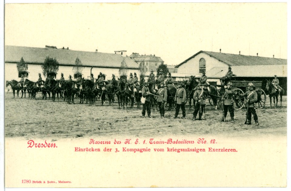 01780-Dresden-1901-Kaserne des Trainbataillons-Brück & Sohn Kunstverlag