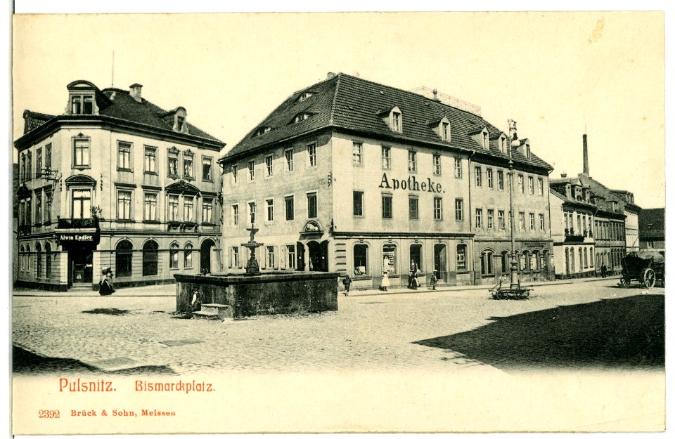 02392-Pulsnitz-1902-Bismarkplatz-Brück & Sohn Kunstverlag