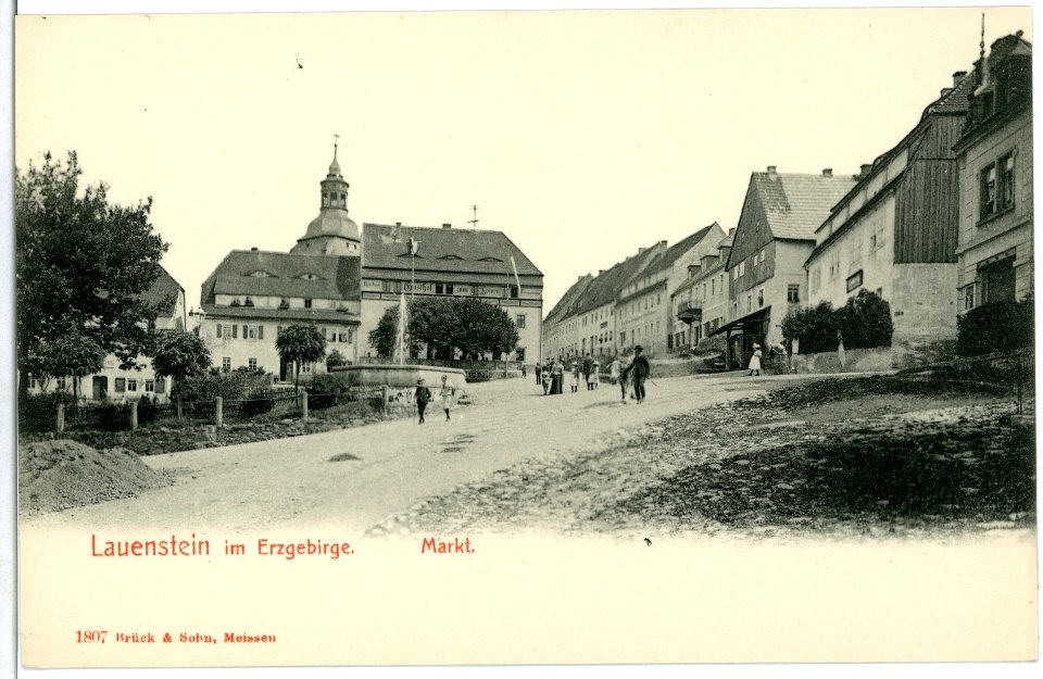 01807-Lauenstein-1901-Marktplatz-Brück & Sohn Kunstverlag