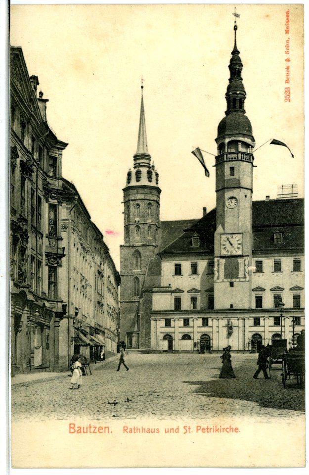 02523-Bautzen-1902-Rathaus mit St. Petrikirche-Brück & Sohn Kunstverlag