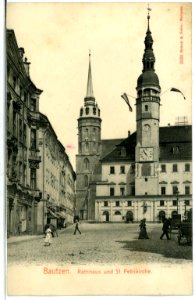 02523-Bautzen-1902-Rathaus mit St. Petrikirche-Brück & Sohn Kunstverlag