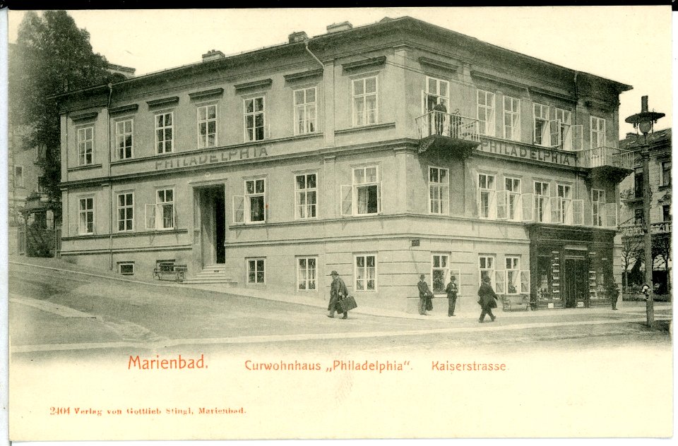 02404-Marienbad-1902-Kurwohnhaus "Philadelphia", Kaiserstraße-Brück & Sohn Kunstverlag