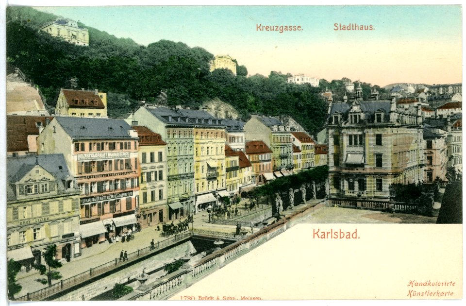 01730-Karlsbad-1901-Stadthaus, Kreuzgasse-Brück & Sohn Kunstverlag