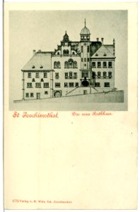 01775-Stadt Joachimstal-1901-neues Rathaus-Brück & Sohn Kunstverlag