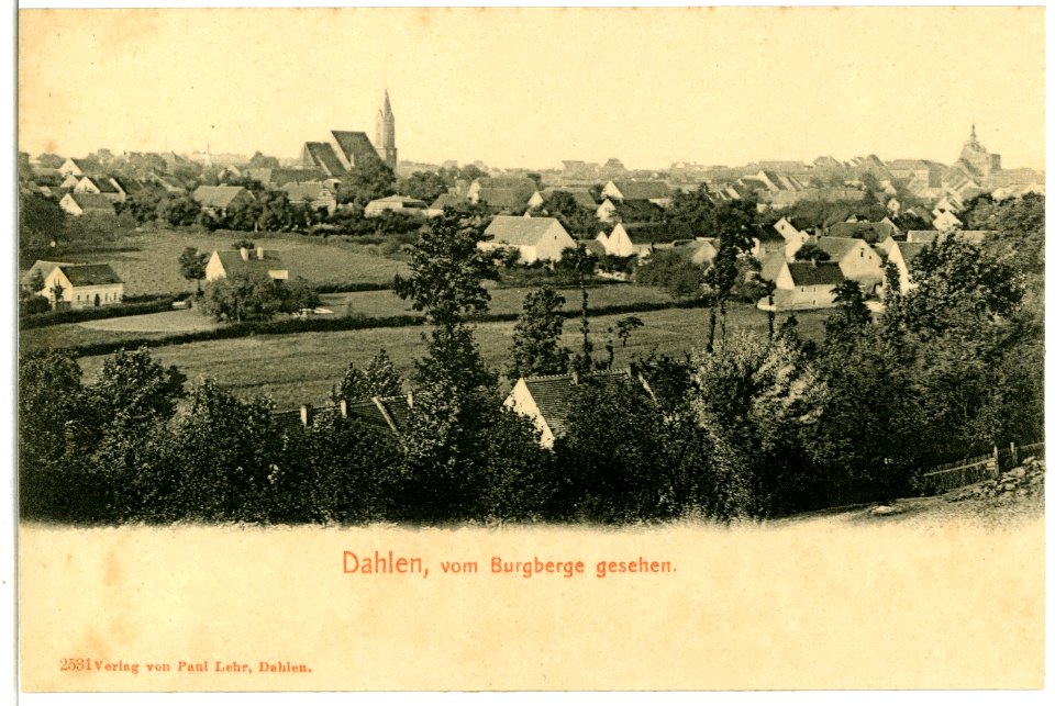 02531-Dahlen-1902-vom Burgberg gesehen-Brück & Sohn Kunstverlag