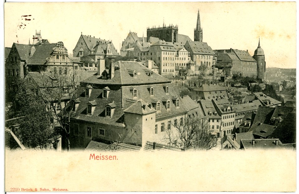 02210-Meißen-1901-Burgberg von der Frauenkirche gesehen-Brück & Sohn Kunstverlag