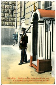 02201-Dresden-1901-Posten der Kasernen-Wache-Brück & Sohn Kunstverlag
