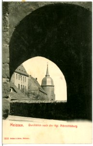02215-Meißen-1901-Durchblick nach dem Bischofsschloß-Brück & Sohn Kunstverlag