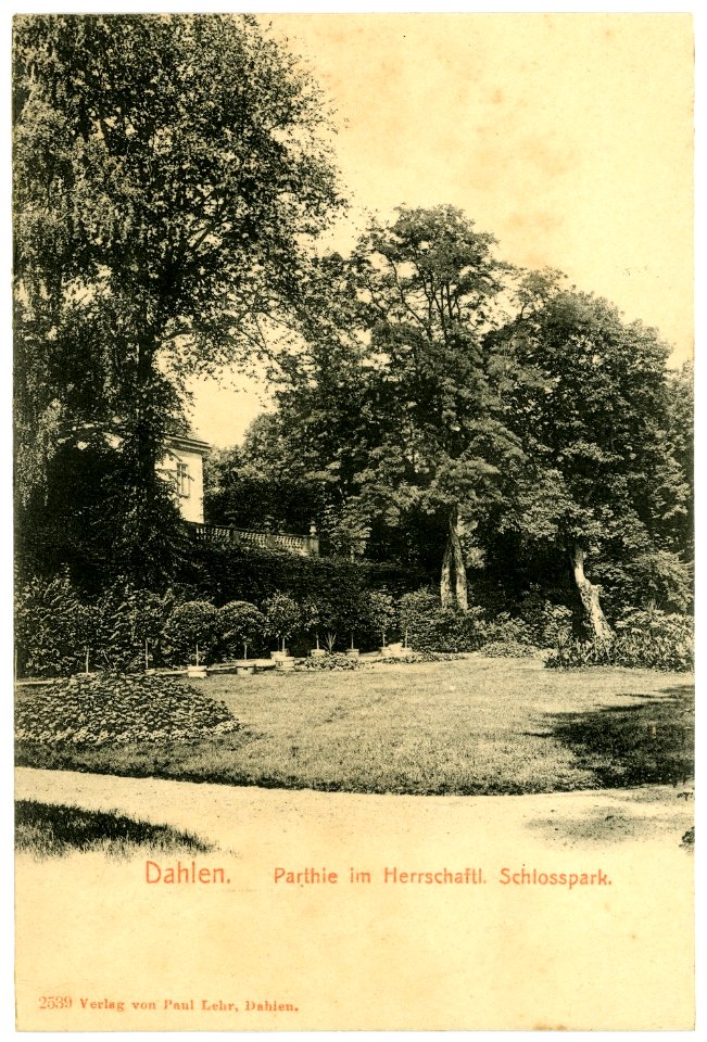 02539-Dahlen-1902-Herrschaftlicher Schloßpark-Brück & Sohn Kunstverlag