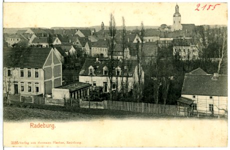 02185-Radeburg-1901-Bauwerk Blick auf Radeburg-Brück & Sohn Kunstverlag