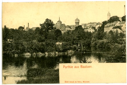 02548-Bautzen-1902-Blick nach der Stadt von der Spree-Brück & Sohn Kunstverlag