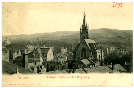 02192-Deuben-1901-Evangelische Kirche-Brück & Sohn Kunstverlag