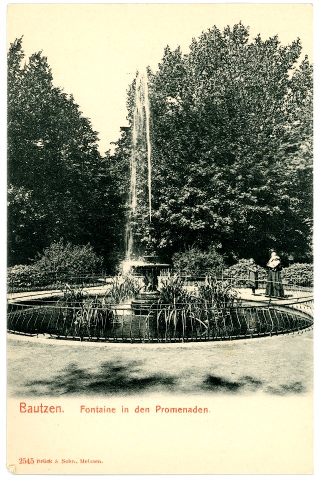 02545-Bautzen-1902-Fontaine in den Promenaden-Brück & Sohn Kunstverlag